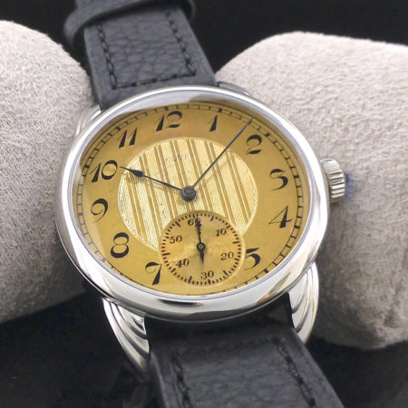 Steel Wrocket Watch with original  Elgin gold-toned dial and rose finished movement