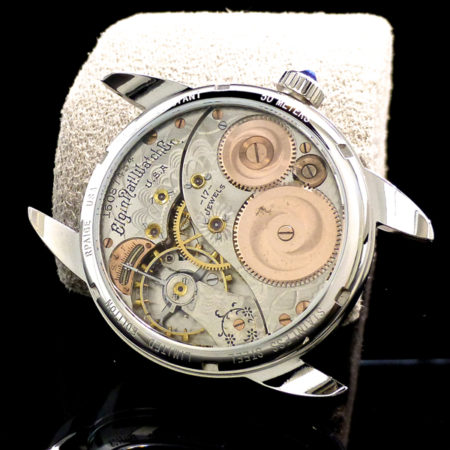 Steel Wrocket Watch with original  Elgin gold-toned dial and rose finished movement - Image 5