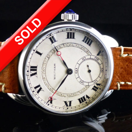 Wrocket with Waltham Sterling Silver Embossed Dial