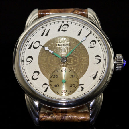 Steel Wrocket with Original  Elgin Movement and Antique Two-Tone dial - Image 5