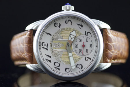 Steel Wrocket watch with engraved Illinois dial - Image 6