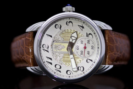 Steel Wrocket watch with engraved Illinois dial - Image 4