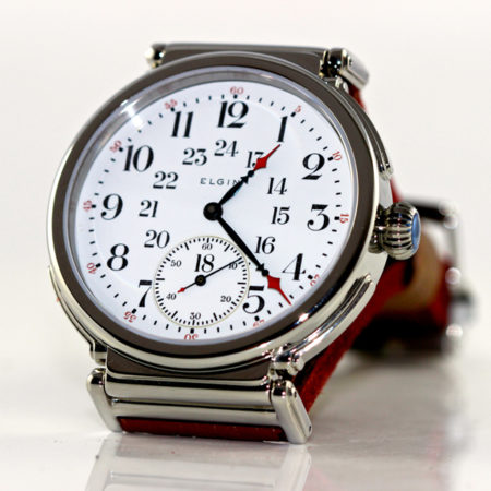 Steel "DuoFace" - reversible watch- Elgin enamel Military dial - Image 3