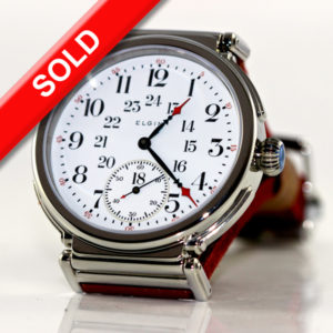 Steel "DuoFace" - reversible watch- Elgin enamel Military dial