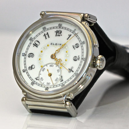 Steel "DuoFace" - reversible watch- Fancy  Antique Enamel dial - Image 2