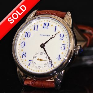 Antique Rare Enamel Waltham Dial