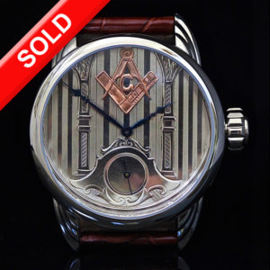 Art Deco Dial with 14kt rose gold Masonic emblem