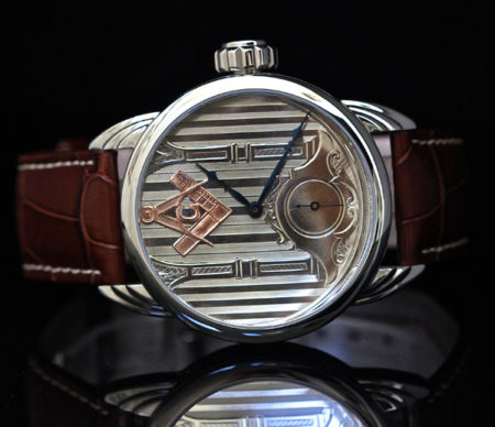 Art Deco Dial with 14kt rose gold Masonic emblem - Image 7