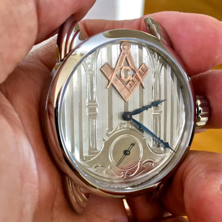 Art Deco Dial with 14kt rose gold Masonic emblem - Image 4