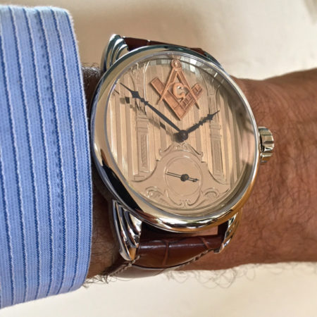 Art Deco Dial with 14kt rose gold Masonic emblem - Image 3