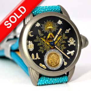 Fantastic Titanium Masonic Dial -Stingray strap