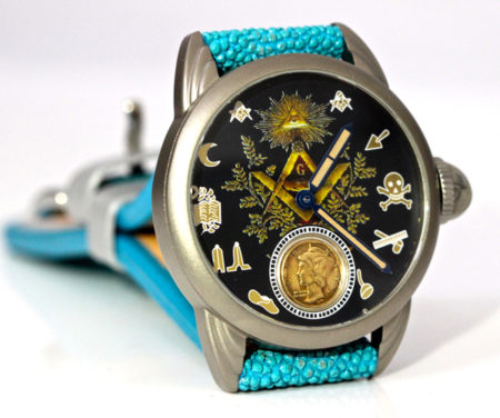 Fantastic Titanium Masonic Dial -Stingray strap - Image 4