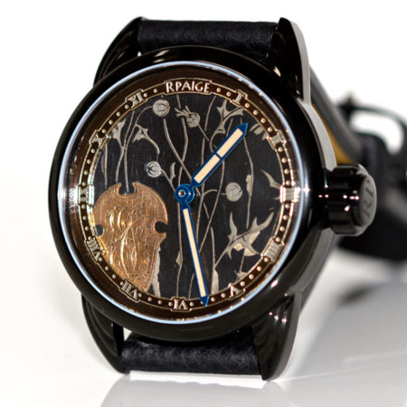 Antique silver "Niello" dial with 14kt rose gold Crest - Image 3