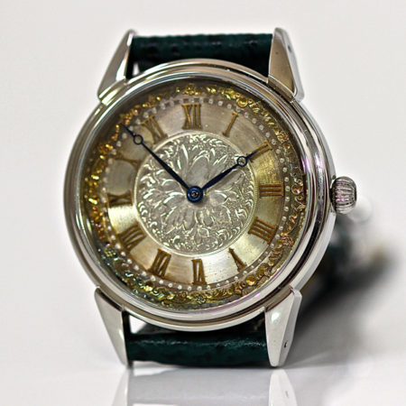 38mm watch with antique silver and gold dial - Image 4