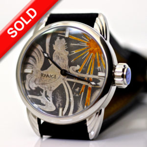 Antique Sterling Niello Dial with Rooster image