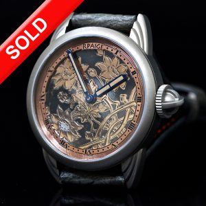 Rose Gold and Sterling Silver antique  Niello dial