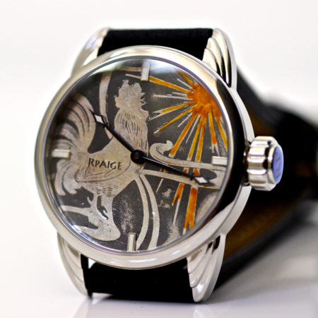 Antique Sterling Niello Dial with Rooster image - Image 3