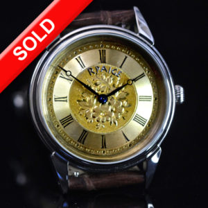 38 mm case -antique Sterling silver dial