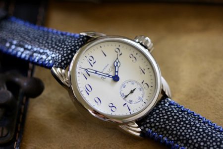 Rare Antique Enamel Dial with Blue Numbers - Image 4