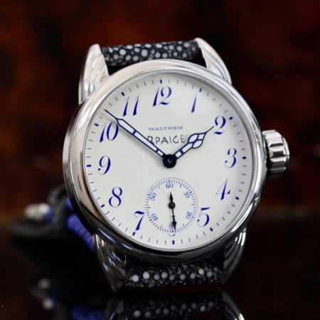 Rare Antique Enamel Dial with Blue Numbers - Image 3