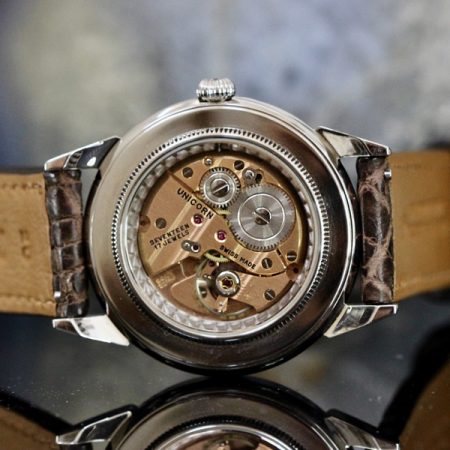 38mm Steel Watch with vintage 17 jewel movement and Antique Sterling Dial - Image 2
