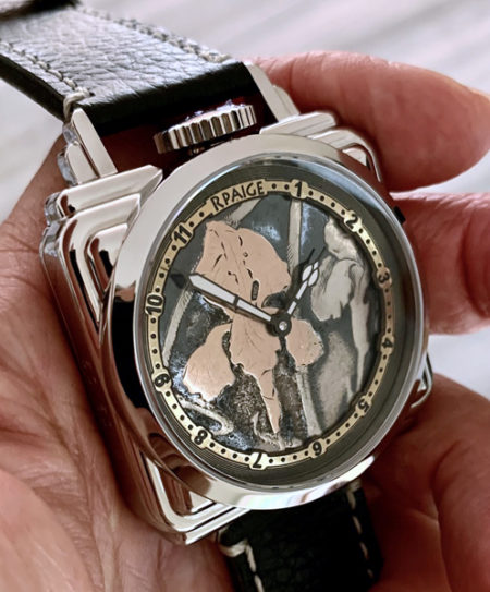 SpeakEasy with Antique Sterling and Rose Gold "Niello" Dial - Image 3