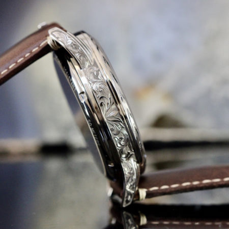Hand Engraved Steel case Antique Sterling Engraved dial - Image 5