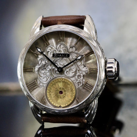 Hand Engraved Steel case Antique Sterling Engraved dial - Image 7