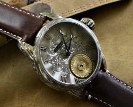 Hand Engraved Steel case Antique Sterling Engraved dial - Image 2