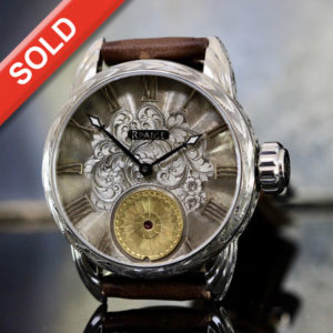 Hand Engraved Steel case Antique Sterling Engraved dial