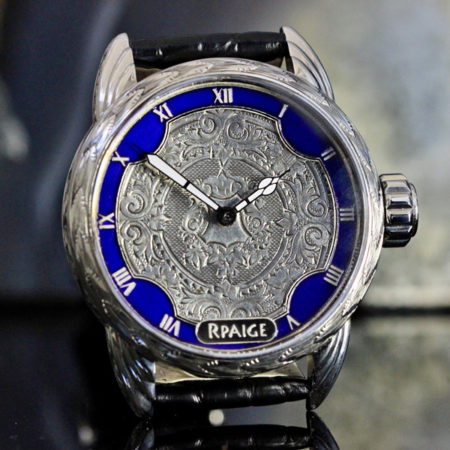 Hand Engraved Steel case -Antique Sterling Engraved dial - Image 7