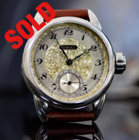 Antique Hand Engraved Sterling/Gold  Dial