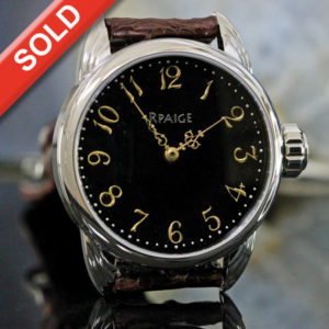Rare, Black antique enameled dial with gold numbers
