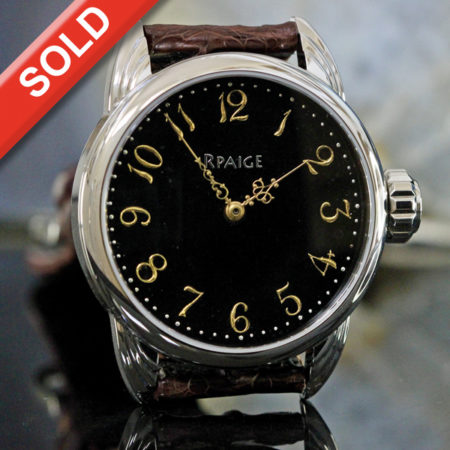 Rare, Black antique enameled dial with gold numbers