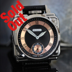 Art Deco inspired Black/Rose Gold colored Guilloche Dial