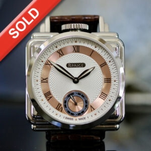 Art Deco inspired White/Rose Gold colored Guilloche Dial