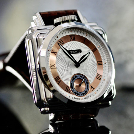 Art Deco inspired White/Rose Gold colored Guilloche Dial - Image 5