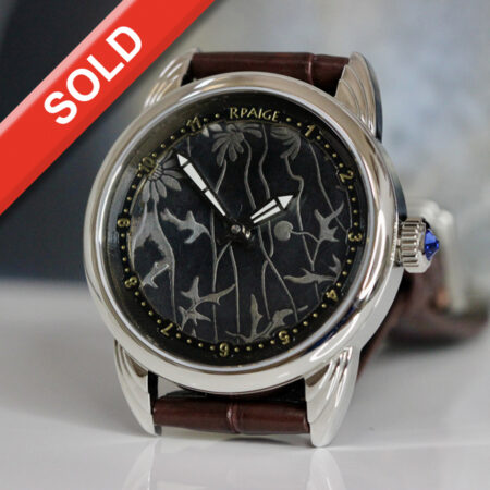 Antique Sterling  Silver  "Niello" Dial