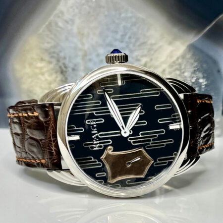 Antique Sterling  Silver  and Rose Gold  "Niello" Dial - Image 3