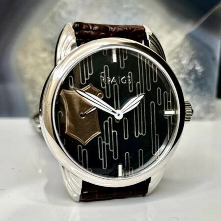 Antique Sterling  Silver  and Rose Gold  "Niello" Dial - Image 4
