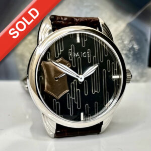 Antique Sterling  Silver  and Rose Gold  "Niello" Dial
