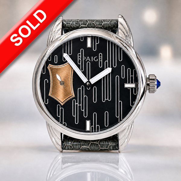 Antique Sterling Silver and Rose Gold "Niello" Dial