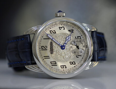 Outstanding Antique Silvered and engraved dial - Image 3