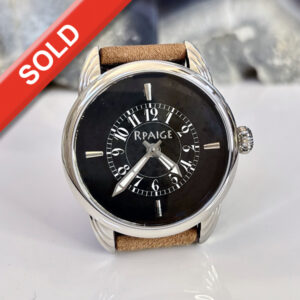 Unusual  Antique Black Enameled Military  Dial