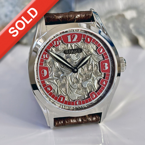 Antique Hand Engraved Sterling Silver Dial